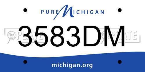 3583DM Michigan License Plate