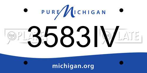 3583IV Michigan License Plate