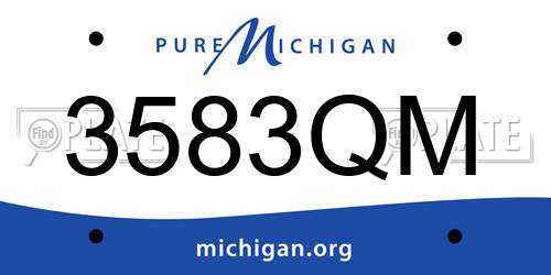 3583QM Michigan License Plate