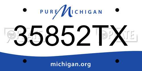 35852TX Michigan License Plate
