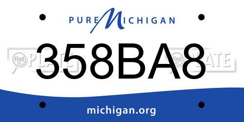 358BA8 Michigan License Plate