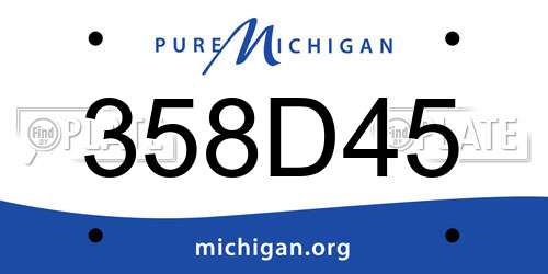 358D45 Michigan License Plate