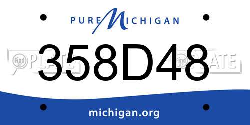 358D48 Michigan License Plate