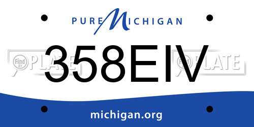 358EIV Michigan License Plate