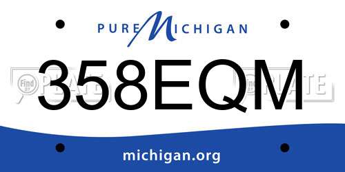 358EQM Michigan License Plate
