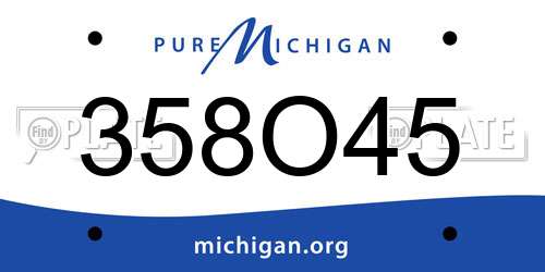 358O45 Michigan License Plate