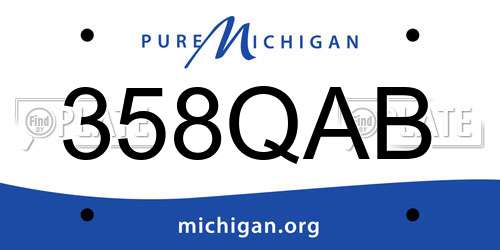 358QAB Michigan License Plate