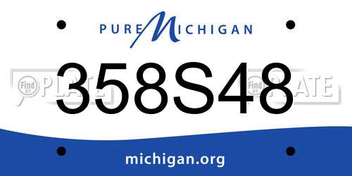 358S48 Michigan License Plate