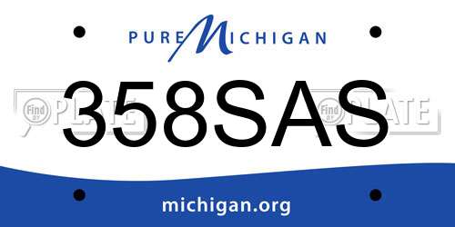 358SAS Michigan License Plate