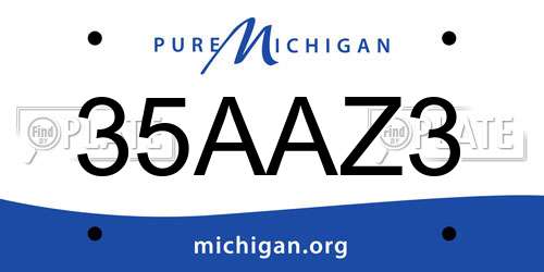 35AAZ3 Michigan License Plate