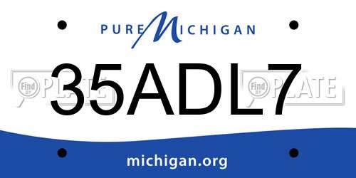 35ADL7 Michigan License Plate