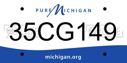 35CG149 Michigan License Plate