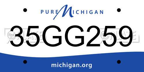 35GG259 Michigan License Plate