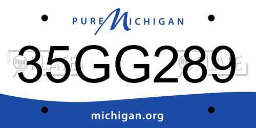 35GG289 Michigan License Plate