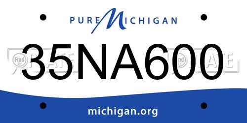 35NA600 Michigan License Plate