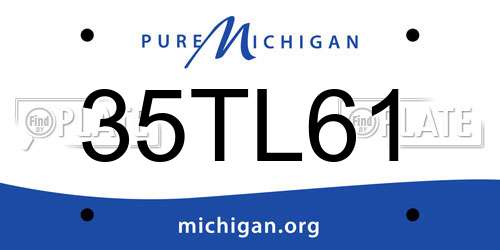 35TL61 Michigan License Plate