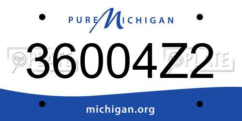 36004Z2 Michigan License Plate