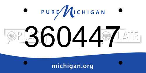 360447 Michigan License Plate