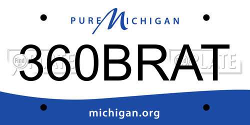 360BRAT Michigan License Plate