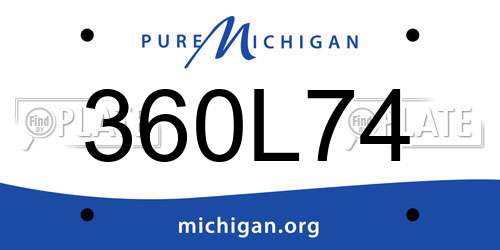 360L74 Michigan License Plate
