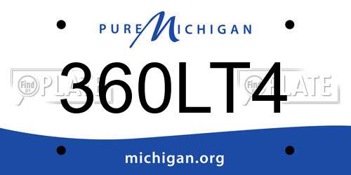 360LT4 Michigan License Plate