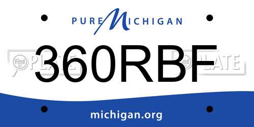360RBF Michigan License Plate