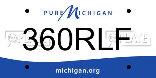 360RLF Michigan License Plate