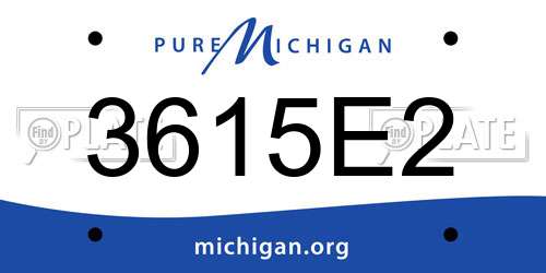 3615E2 Michigan License Plate
