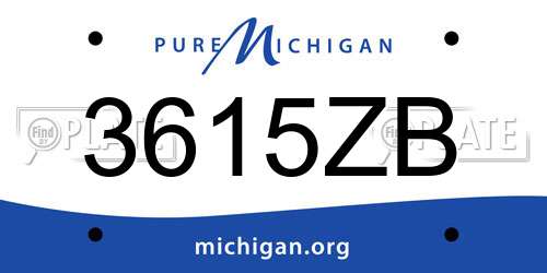 3615ZB Michigan License Plate