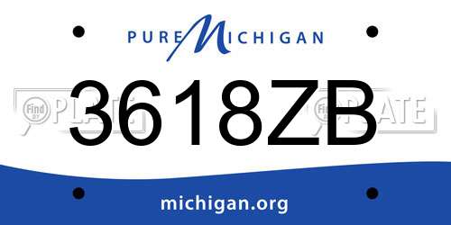 3618ZB Michigan License Plate