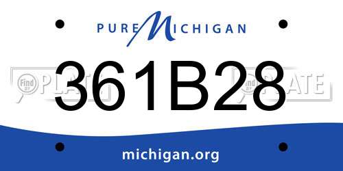 361B28 Michigan License Plate