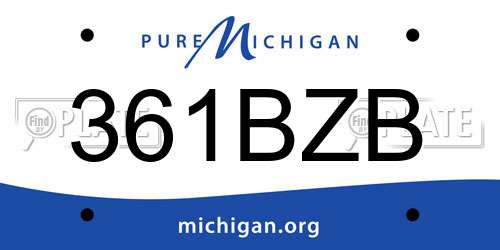 361BZB Michigan License Plate