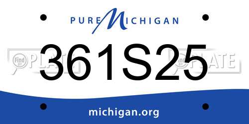 361S25 Michigan License Plate