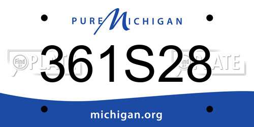 361S28 Michigan License Plate