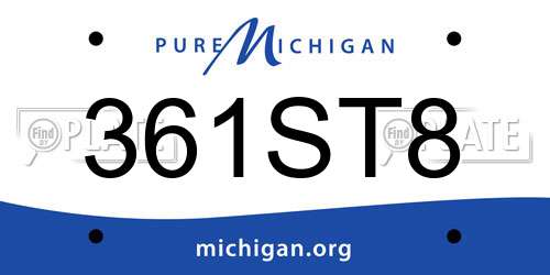 361ST8 Michigan License Plate