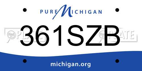 361SZB Michigan License Plate