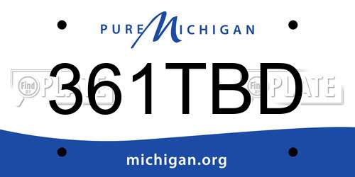 361TBD Michigan License Plate
