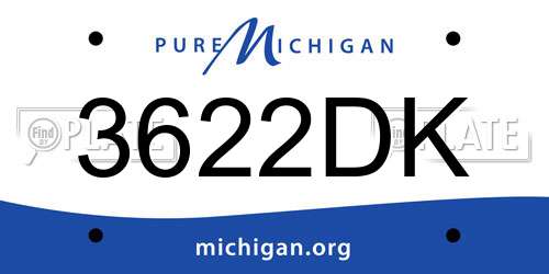 3622DK Michigan License Plate