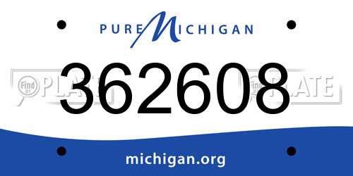 362608 Michigan License Plate