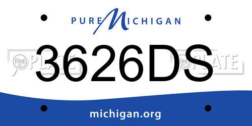 3626DS Michigan License Plate