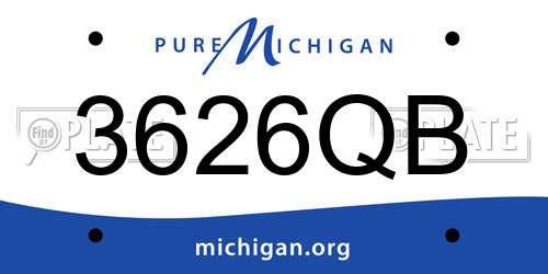3626QB Michigan License Plate