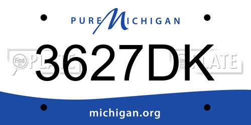 3627DK Michigan License Plate