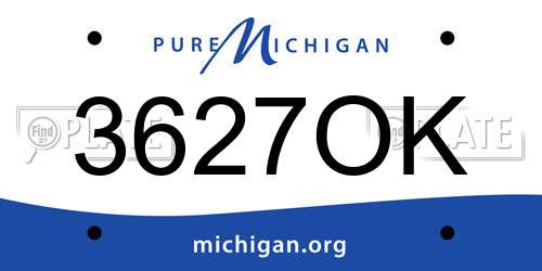 3627OK Michigan License Plate