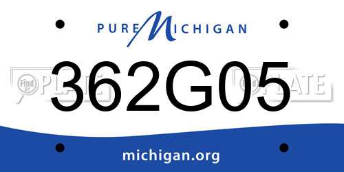 362G05 Michigan License Plate