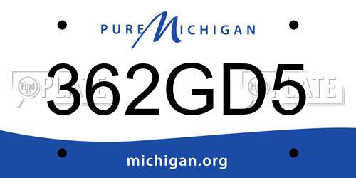 362GD5 Michigan License Plate