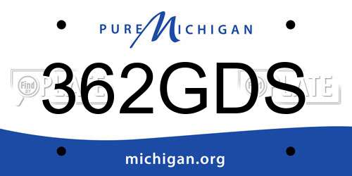 362GDS Michigan License Plate