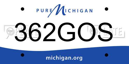 362GOS Michigan License Plate
