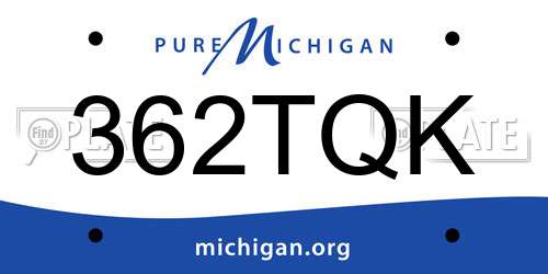 362TQK Michigan License Plate
