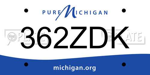 362ZDK Michigan License Plate