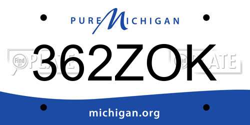 362ZOK Michigan License Plate